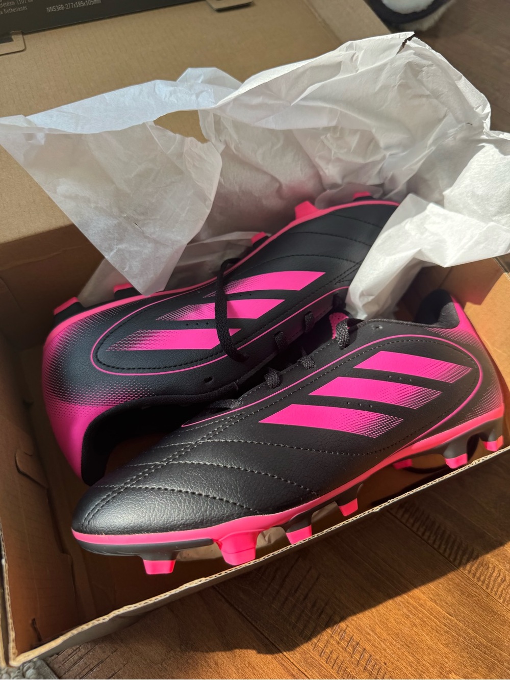 adidas Women's Black and Hot Pink Soccer Cleats
